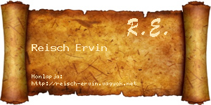 Reisch Ervin névjegykártya